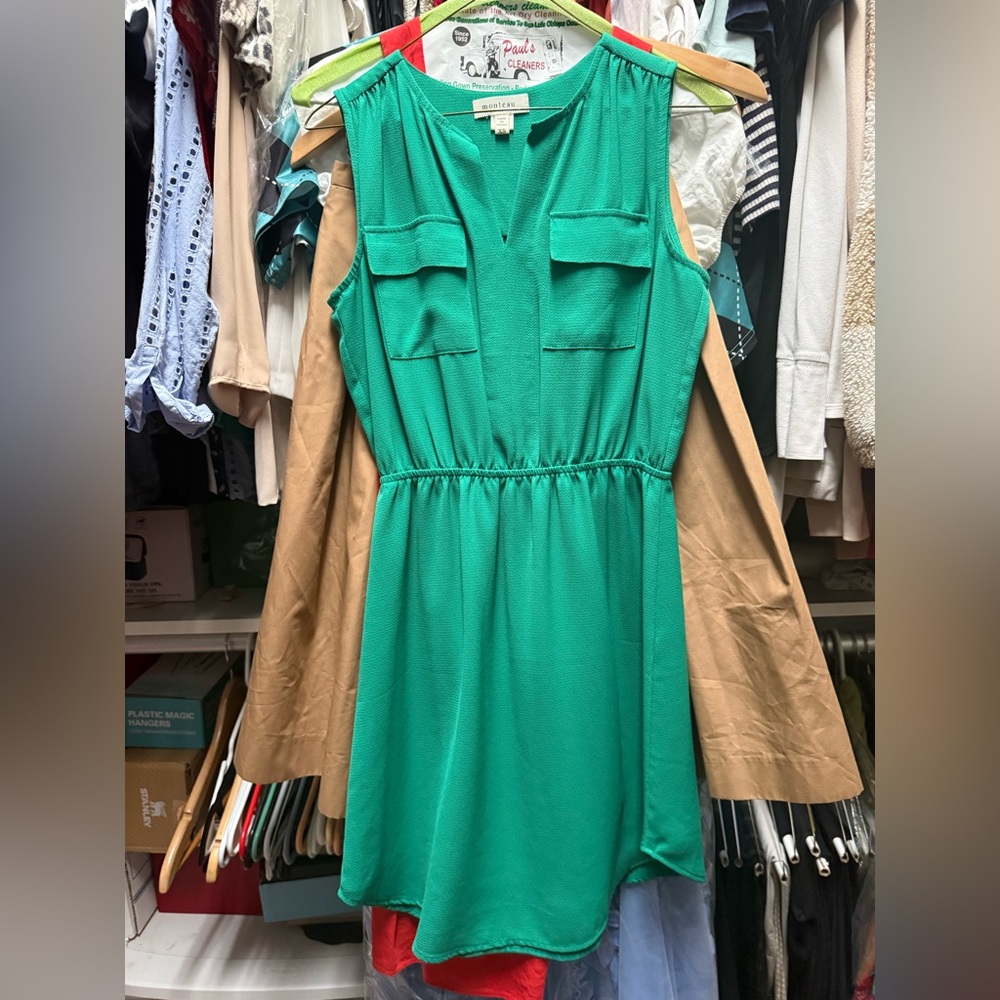 Monteau Vibrant Green Sleeveless Mini Dress